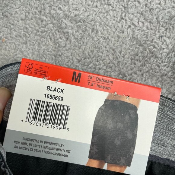 NEW Hurley Men's M Regular Fit Swim Shorts Black Floral Hawaiian Print - Picture 6 of 7